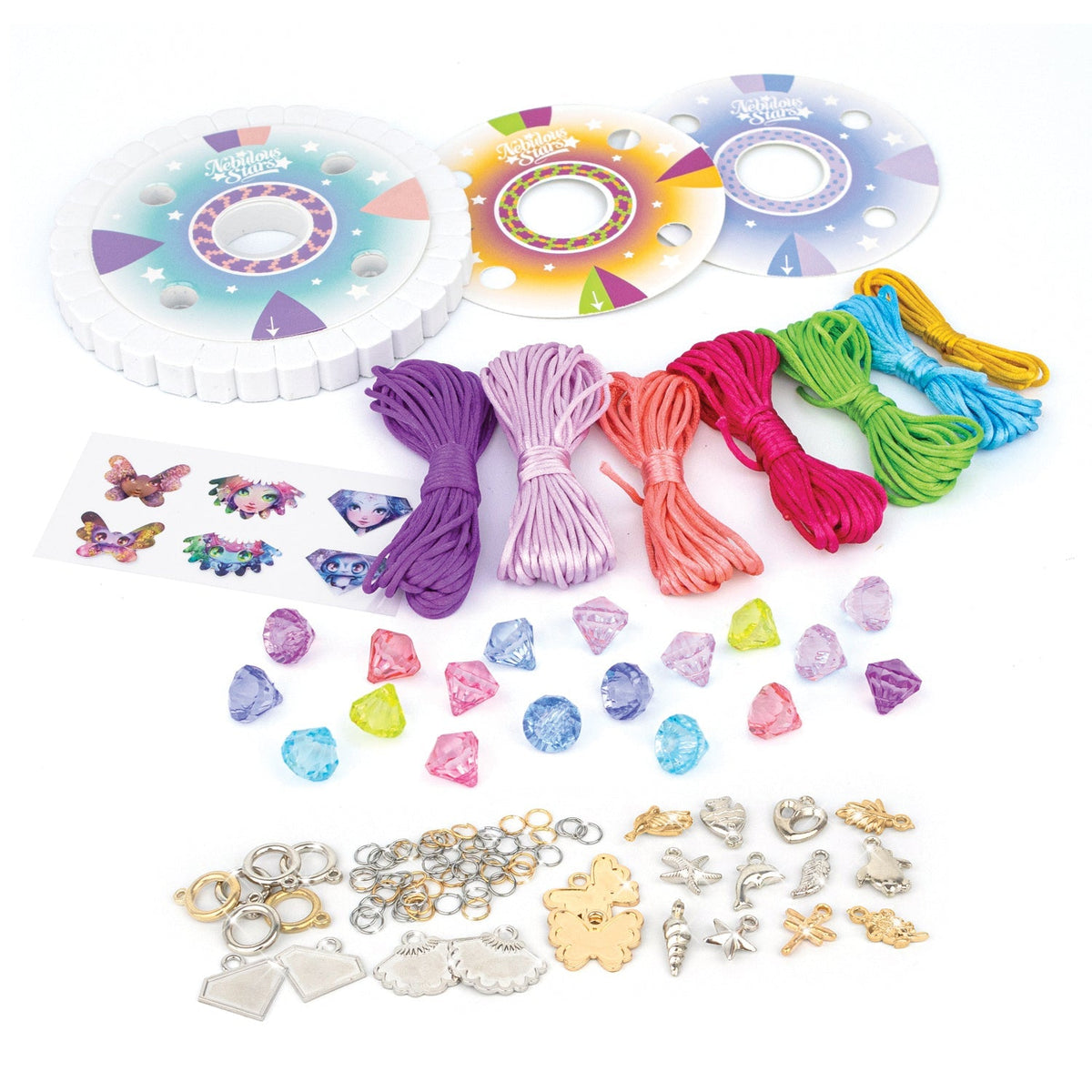 Nebulous Stars Best Friend Bracelets shown with all pieces laid out