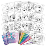 Nebulous Stars Watercolouring Book Set shown with all pieces laid out