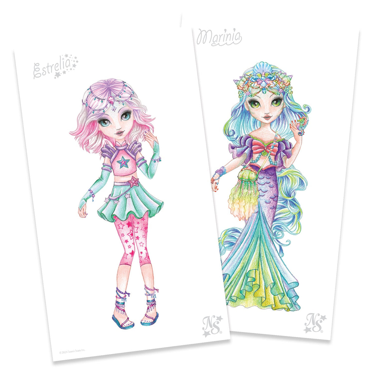Detail of the charms and pieces in the Nebulous Stars Fashion Designer Light Pad