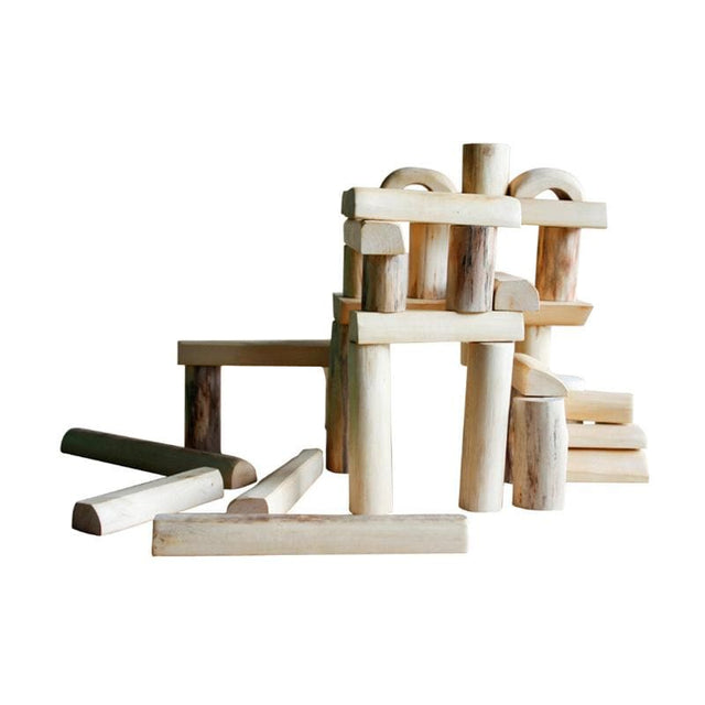 Natural Barkless Tree Blocks (42 pieces)