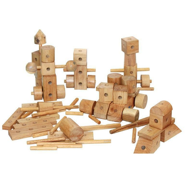 Natural Wood Construction Set