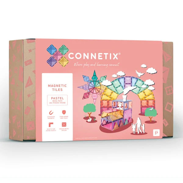 Connetix Tiles 308 Piece Pastel Ball Run Mega Bundle