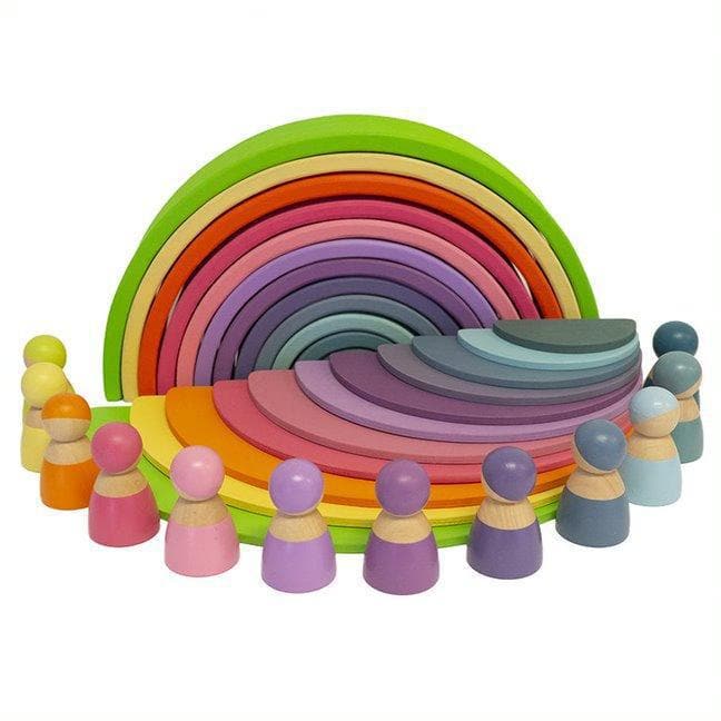 Pastel Wooden Rainbow Starter Pack-Building Toys-My Happy Helpers