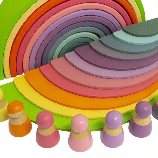 Pastel Wooden Rainbow Starter Pack-Building Toys-My Happy Helpers
