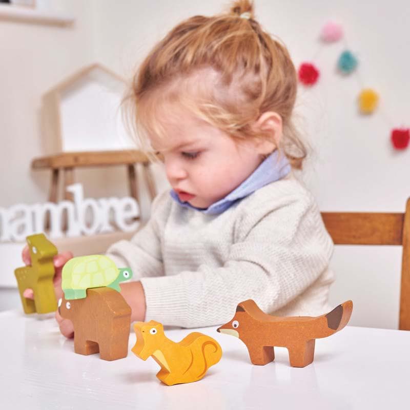 Petilou Forest Stacking Animals & Bag