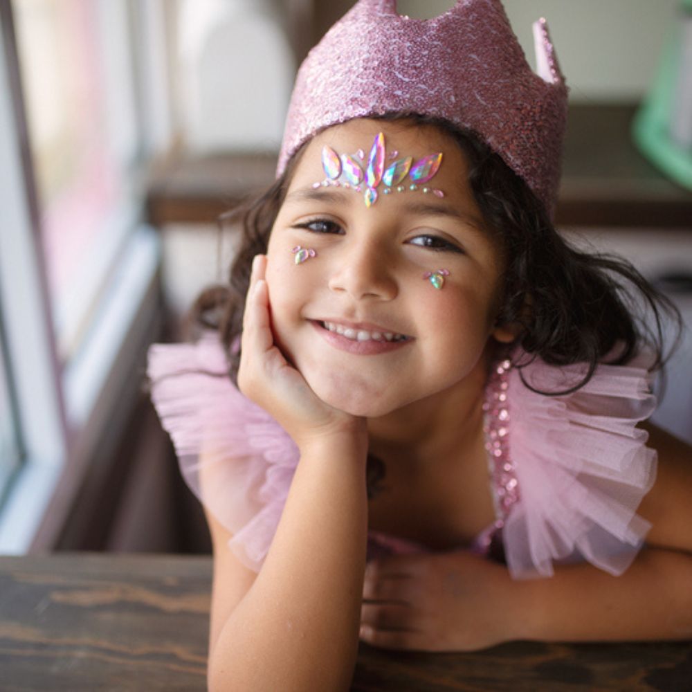 Close-up detail of the Precious Pink Sequin Crown