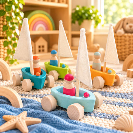 Wooden Sail Boats and People **November 2026 Pre Order**