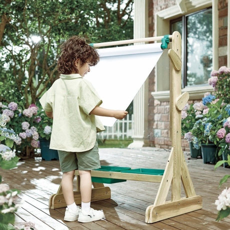 Hape Outdoor Art Easel arts and crafts set – experience the wonders of nature with Hape's wooden outdoor easel