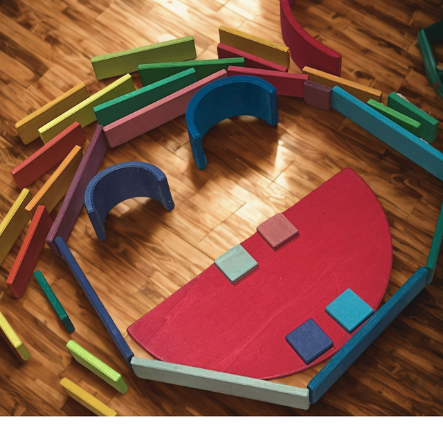 Rainbow Building Slats - 64 Pieces Early July Pre Order