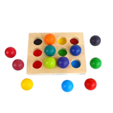 Small Wooden Rainbow Balls Bright