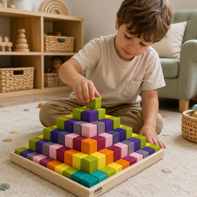 Large Stepped Block Pyramid - Pastel