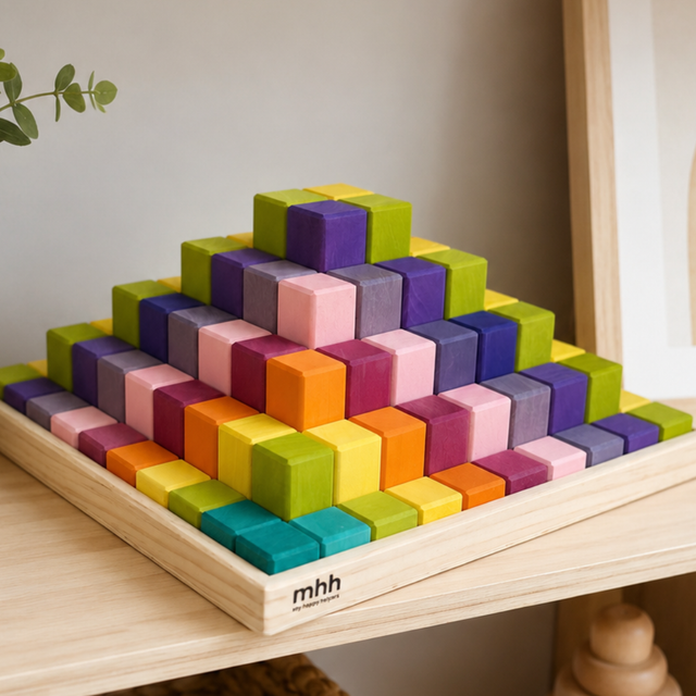 Large Stepped Block Pyramid - Pastel