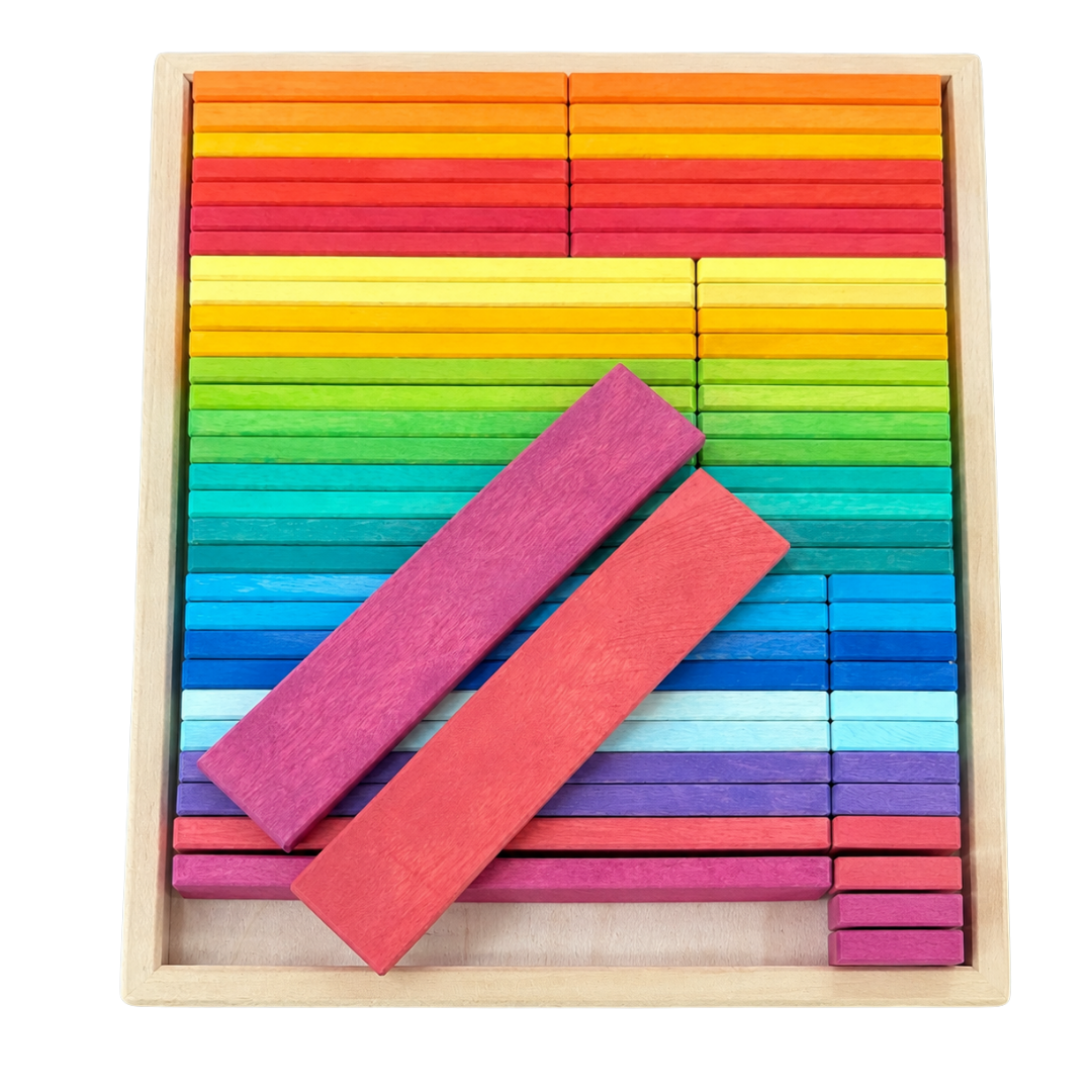 Rainbow Building Slats - 64 Pieces