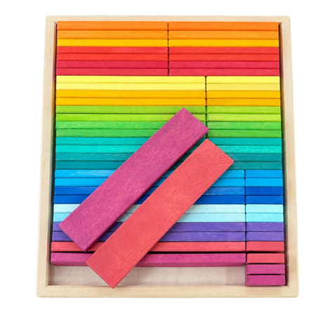 Rainbow Building Slats - 64 Pieces