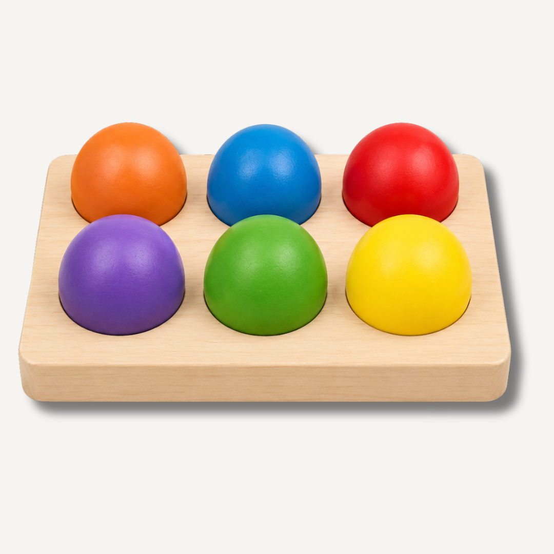Bright Rainbow Balls and Tray