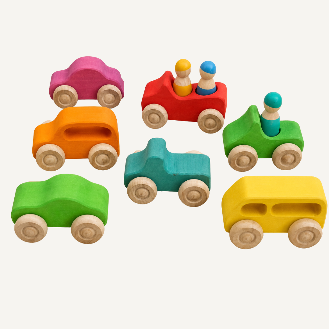 Wooden Cars - Rainbow