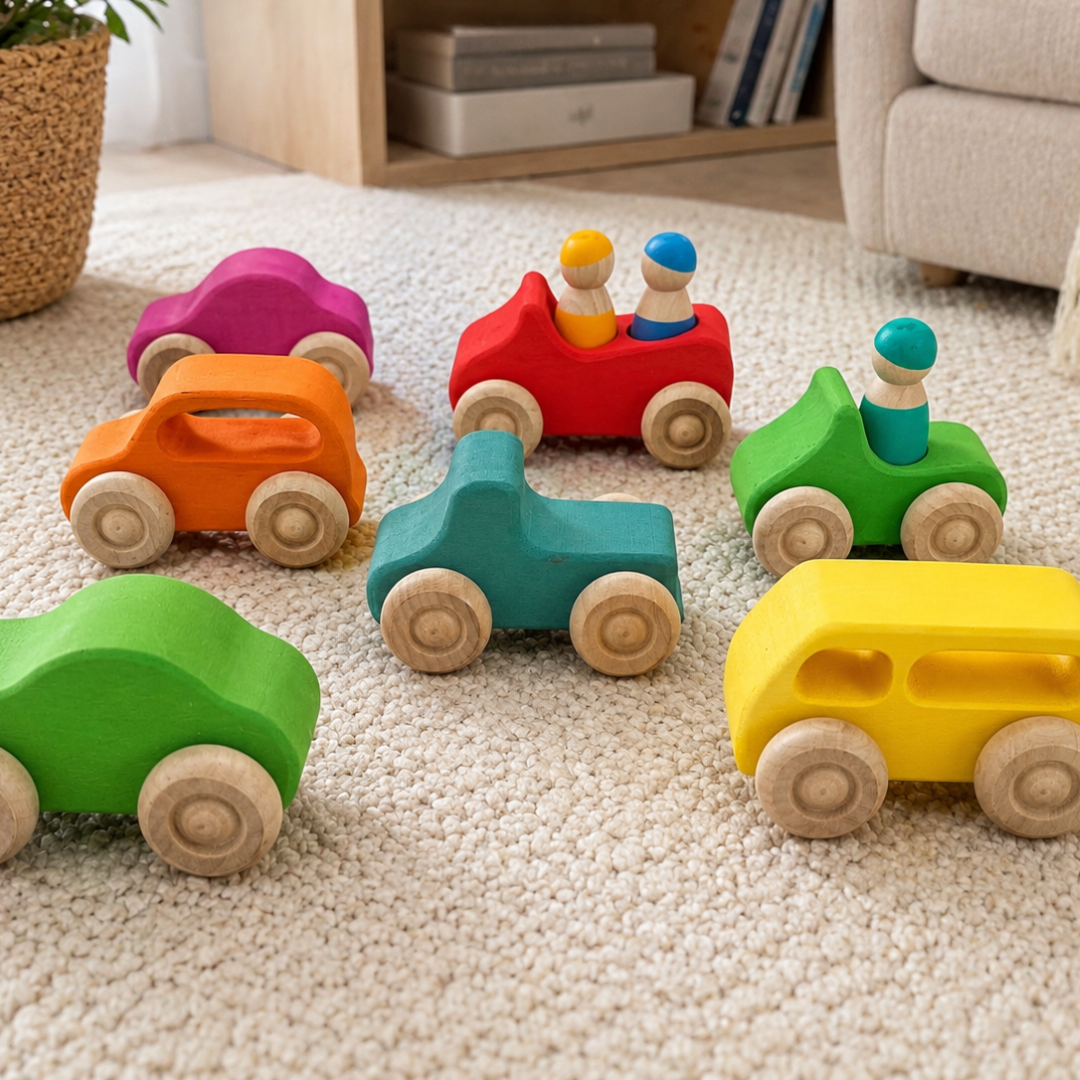 Wooden Cars - Rainbow