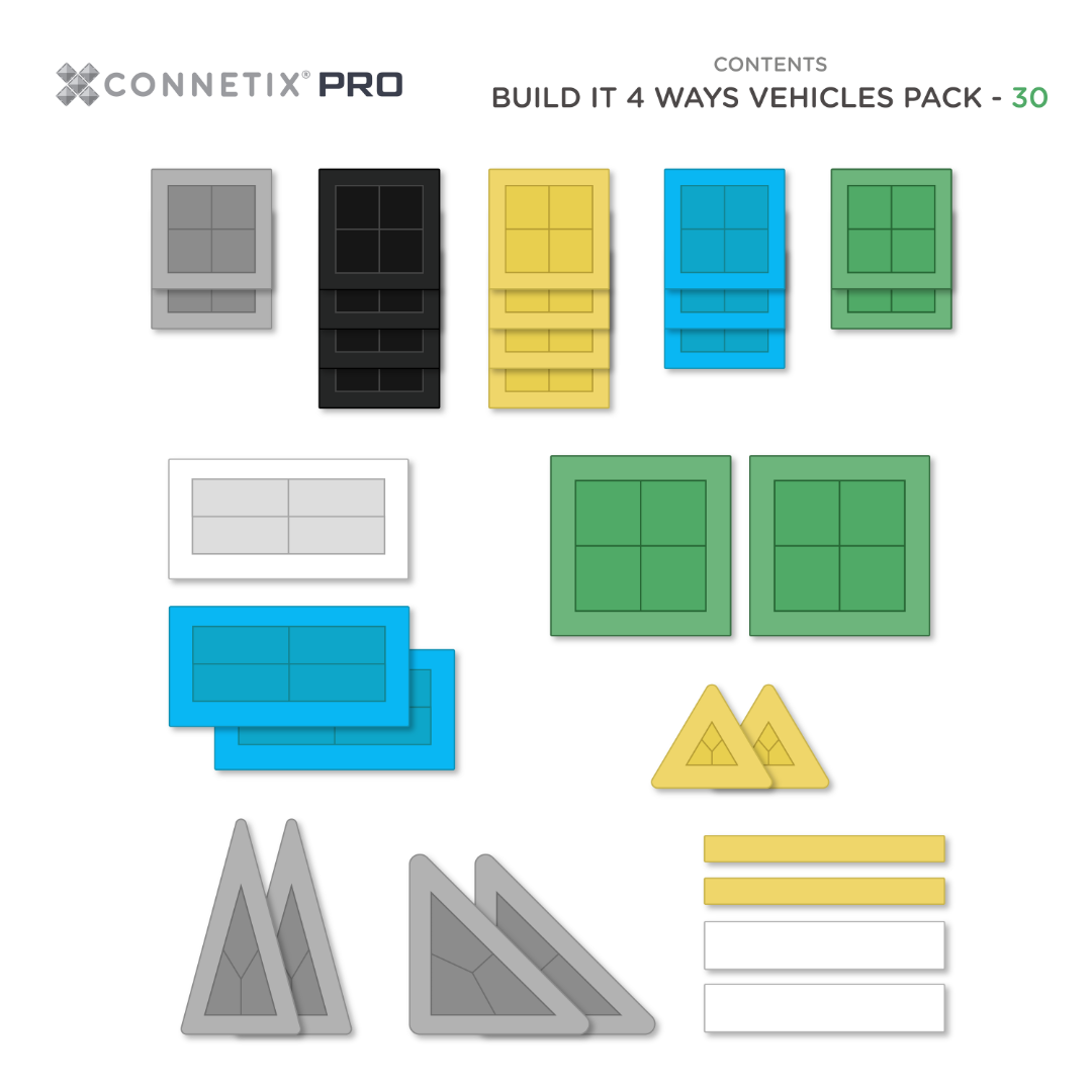 Connetix PRO - Build It 4 Ways Vehicles Pack 30 pc