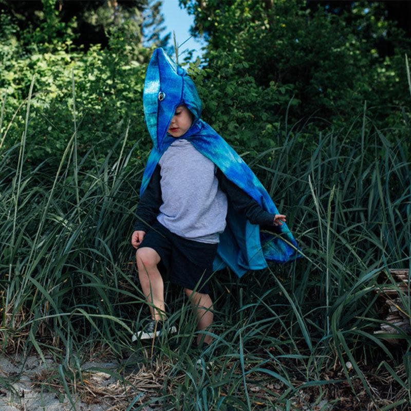 Close-up detail of the Pterodactyl Hooded Cape