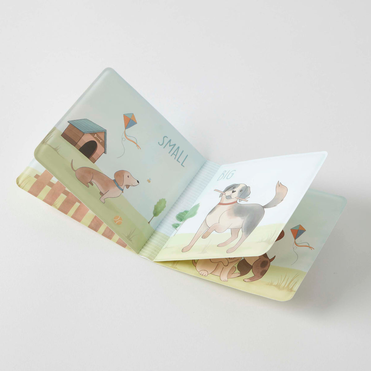 Close-up detail of the Puppy Play Bath Book