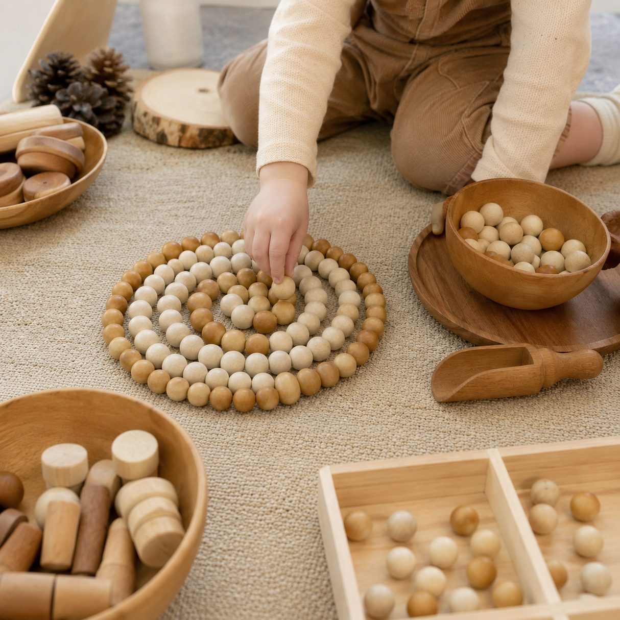 2 Tone Wooden Balls Set of 50