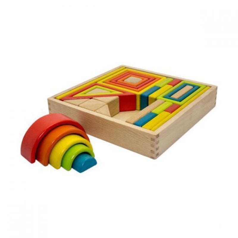 Rainbow Wooden Block Set-Building Toys-My Happy Helpers