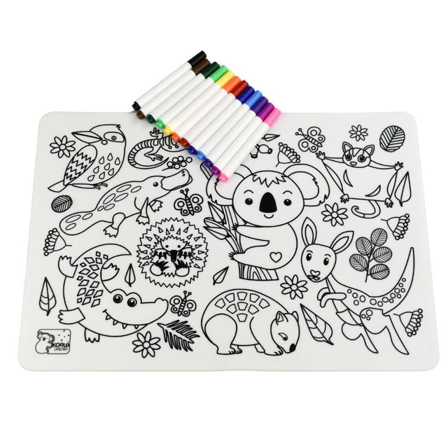 Reusable Silicon Drawing Mat- Australian Animals