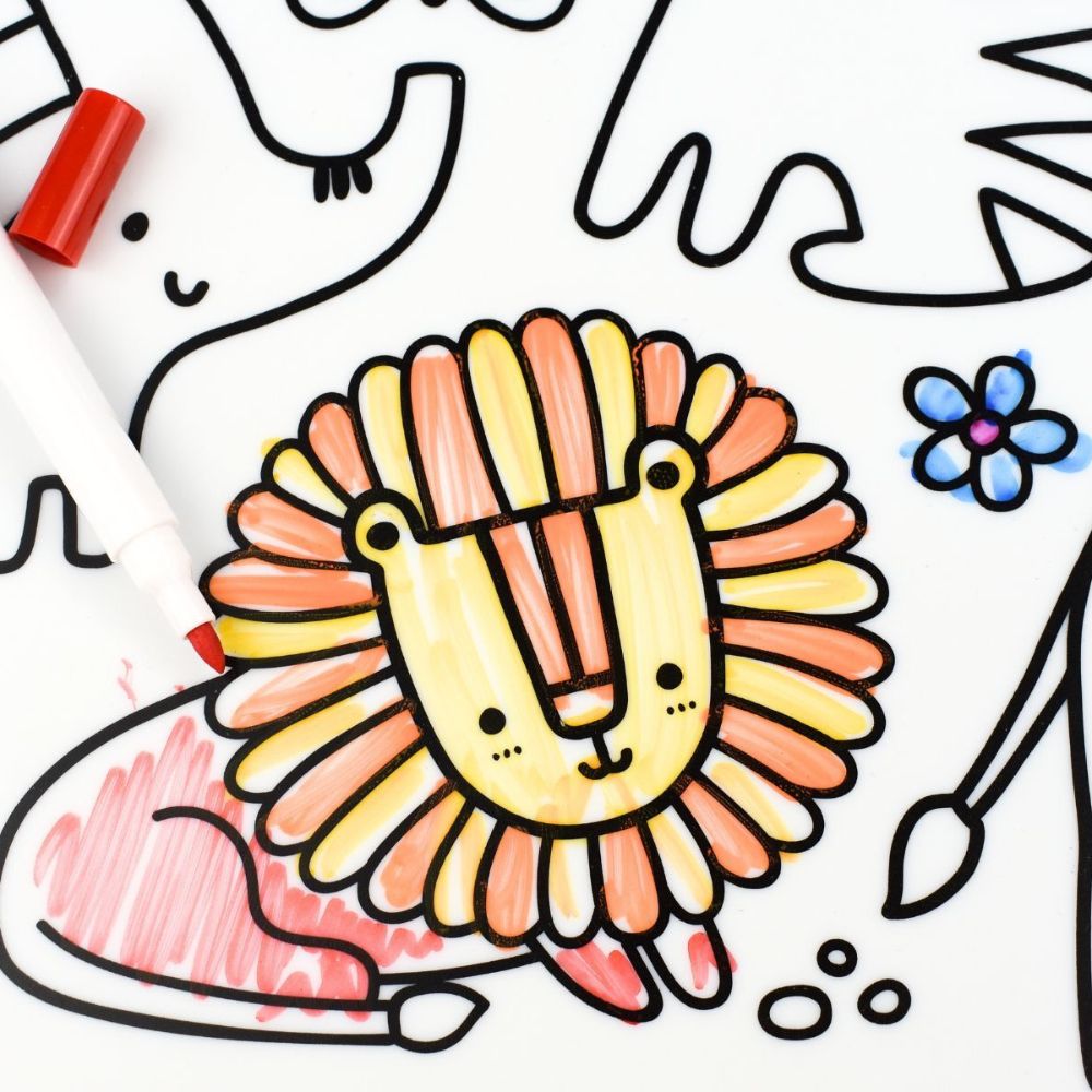 Reusable Silicone Drawing Mat-Jungle Animal