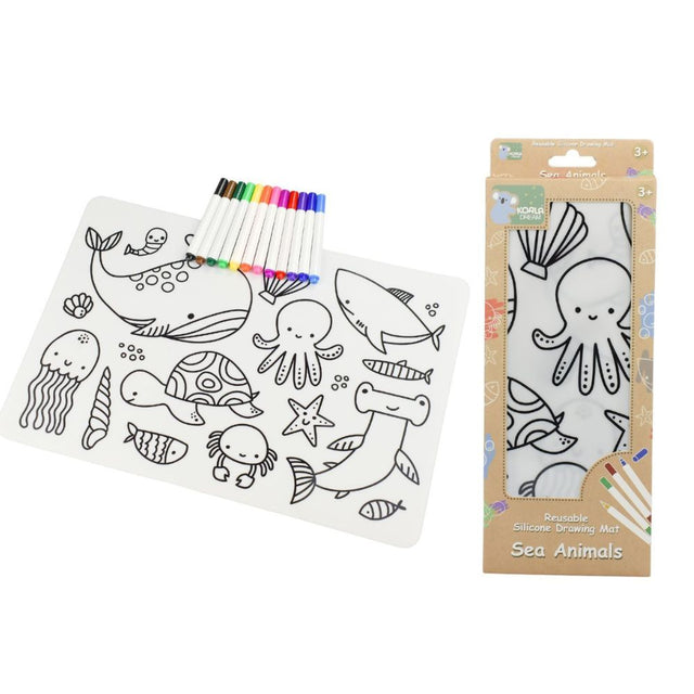 Reusable Silicone Drawing Mat-Sea Animals