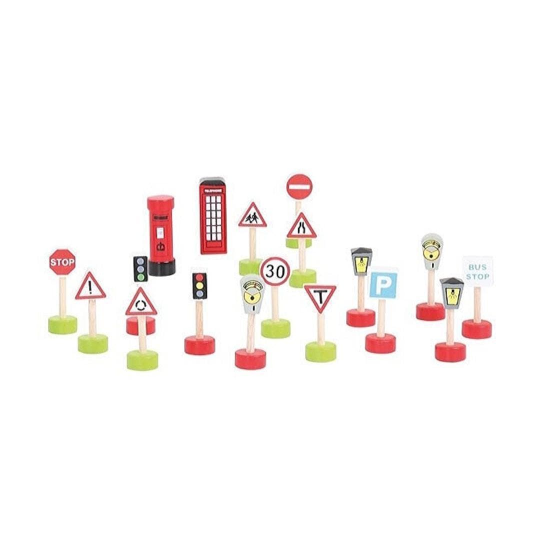 Bigjigs Road Signs Pack toy vehicle for children aged 3+