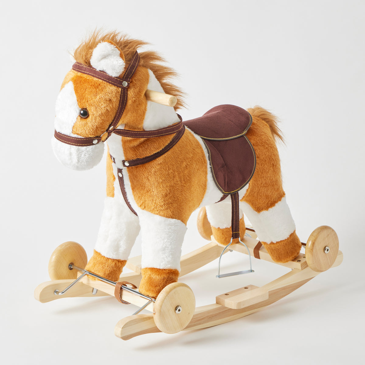 Close-up detail of the Shortcake the Rock N Roller Horse