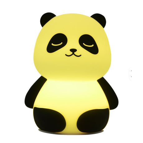 Panda night light and Bluetooth speaker playing music from a phone