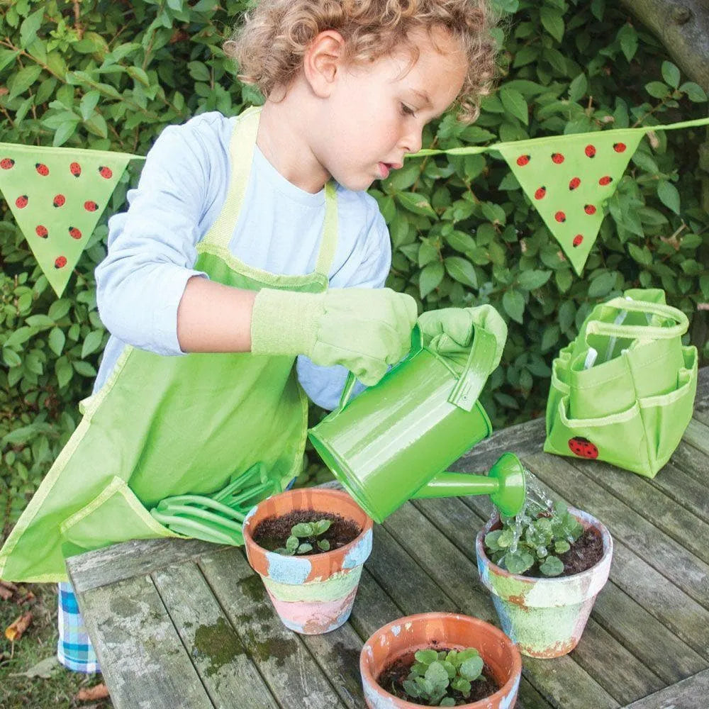 Bigjigs Small Tote Bag with Garden Tools outdoor toy – little green thumbs, fully equipped
