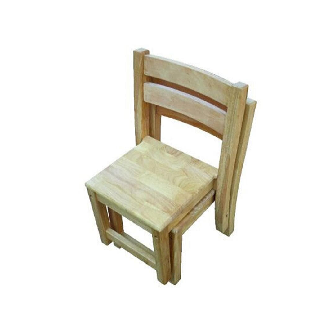 Solid Rectangular Table with 2 Stacking Chairs