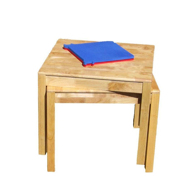 Solid Timber Table with 2 Stacking Chairs