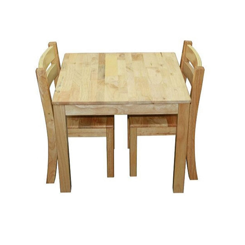 Two Chair Table Between Timber Solid Timber Table with 2 Standard Chairs | Qtoys – My Happy Helpers