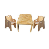 Solid Timber Table with 2 Toddler Chairs