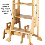 Solid Wood Learning Tower Step Stool 3:1 Combo