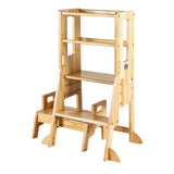 Solid Wood Learning Tower Step Stool 3:1 Combo