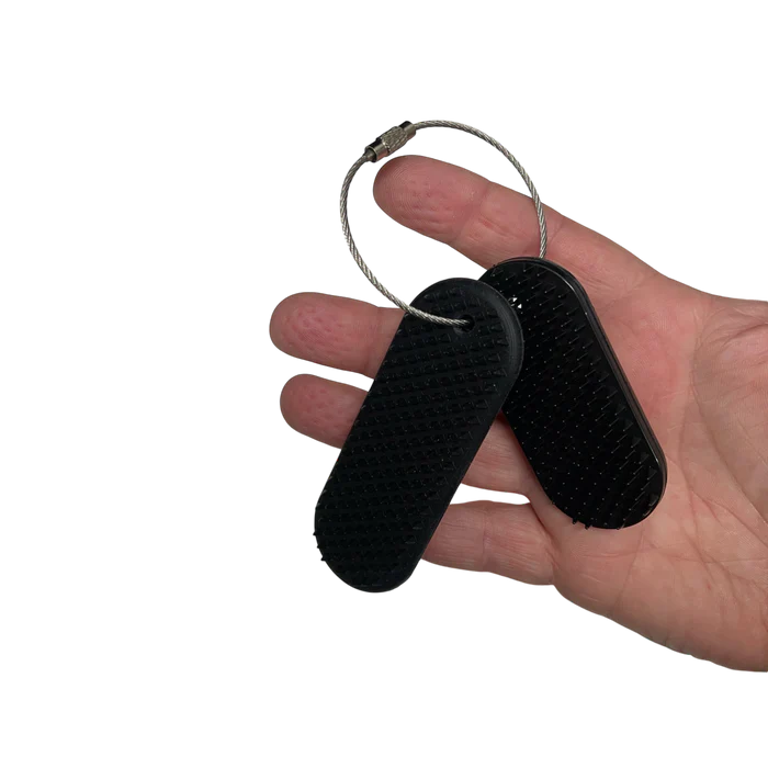 Close-up detail of the SpiKEYring Dual Pads
