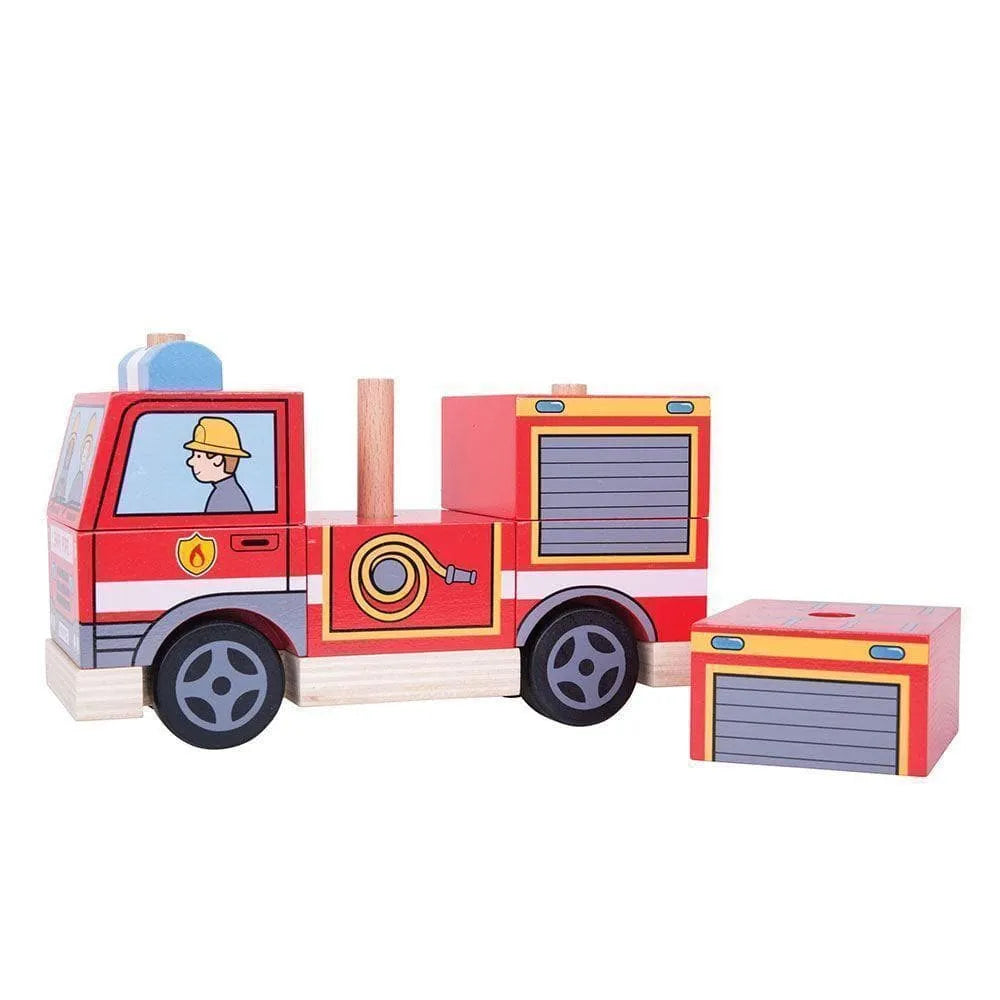 Bigjigs Stacking Fire Engine construction toy – emergency