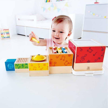 Hape Stacking Music Set educational toy – make wonderful music and explore melody and rhythm with this innovative set