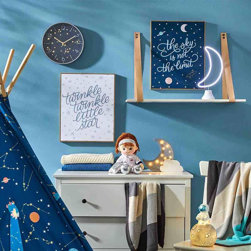 Close-up detail of the Starry Night Wall Clock
