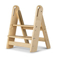 Steps2 Learning Adjustable Folding Step Stool - Varnish