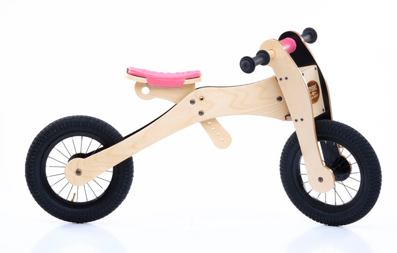4 in 1 Wooden Bike - Pink - Saddle Seat Cover & Chin Protector