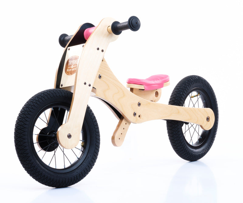 4 in 1 Wooden Bike - Pink - Saddle Seat Cover & Chin Protector