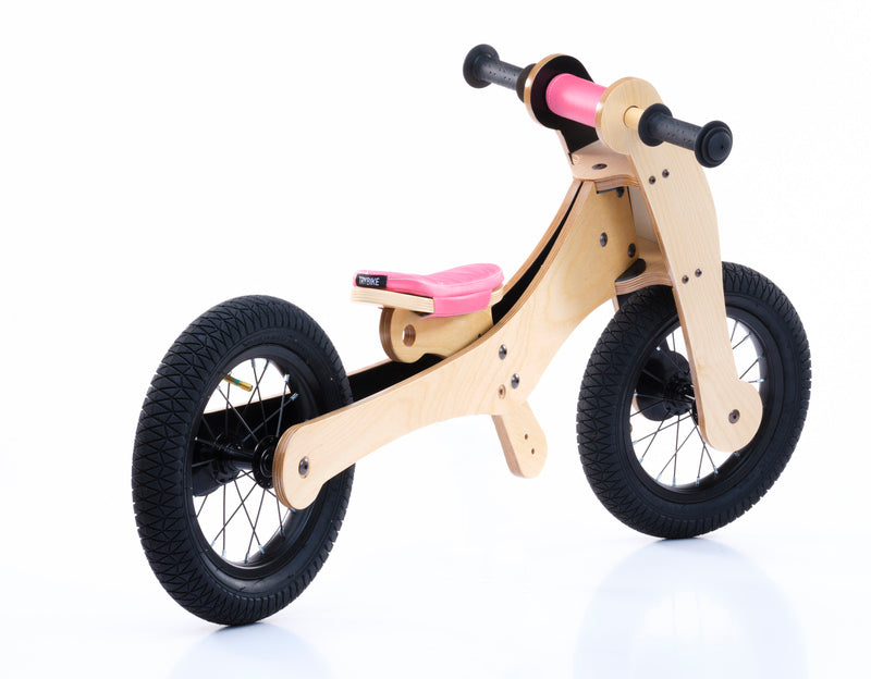 4 in 1 Wooden Bike - Pink - Saddle Seat Cover & Chin Protector
