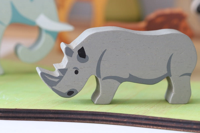 Rhino Wooden Animal