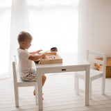 Timber White Table with 2 Standard Chairs