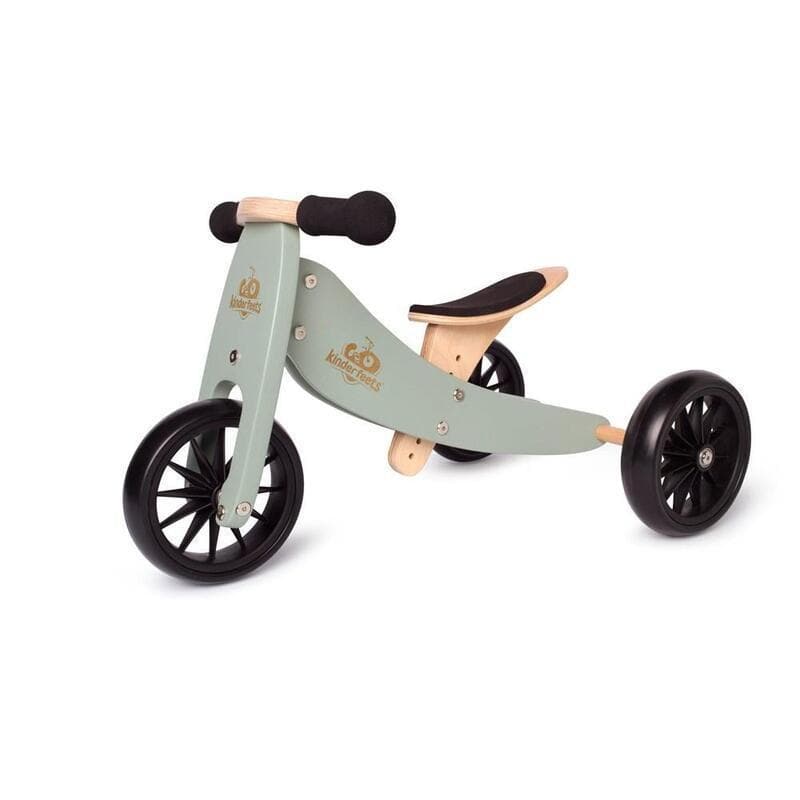 Close-up detail of the Kinderfeets Tiny Tot 2-in-1 Trike - Sage